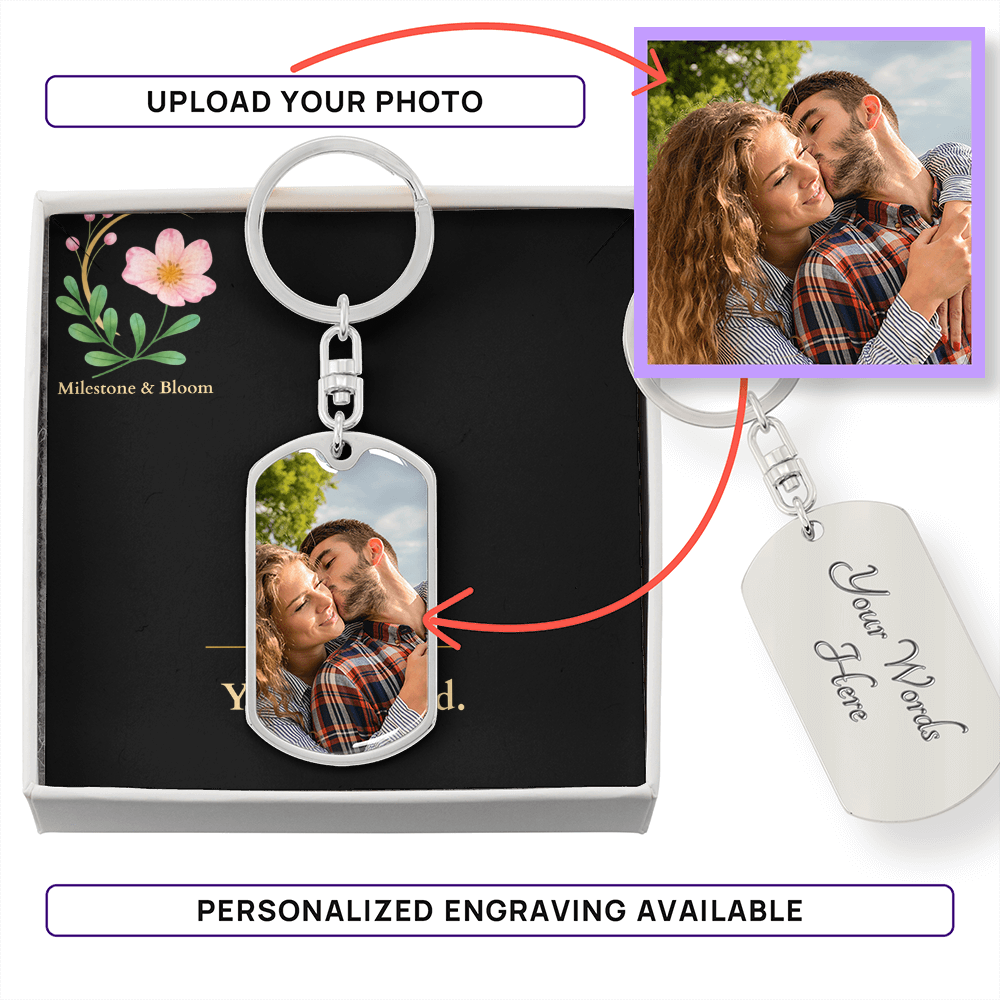 Custom Graphic Upload Dog Tag Keychain