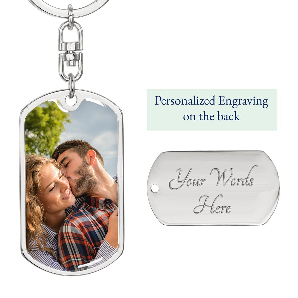 Custom Graphic Upload Dog Tag Keychain