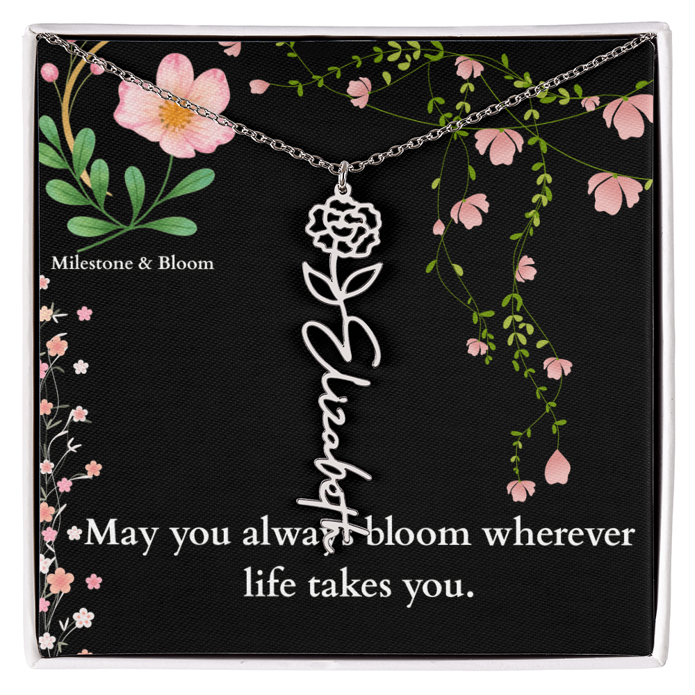 Flower Name Necklace