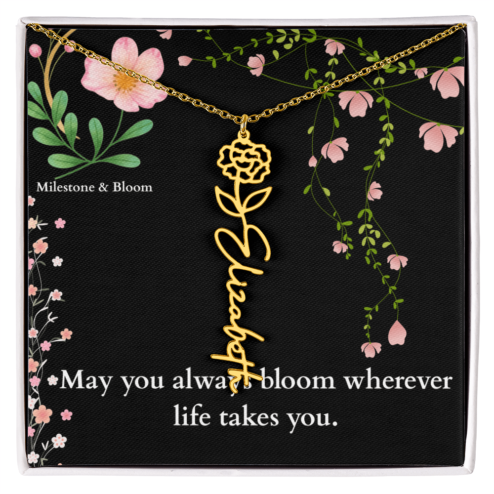 Flower Name Necklace