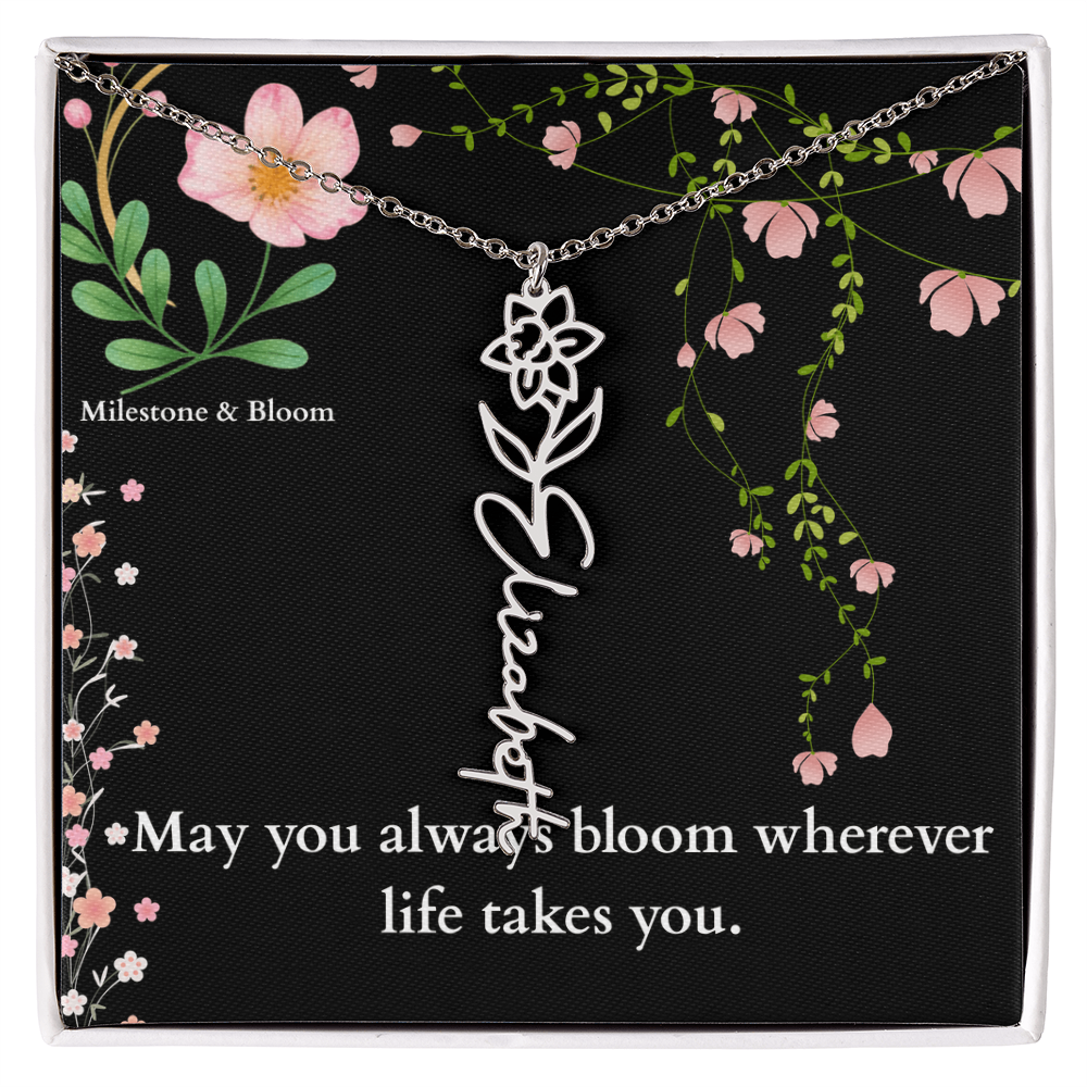 Flower Name Necklace