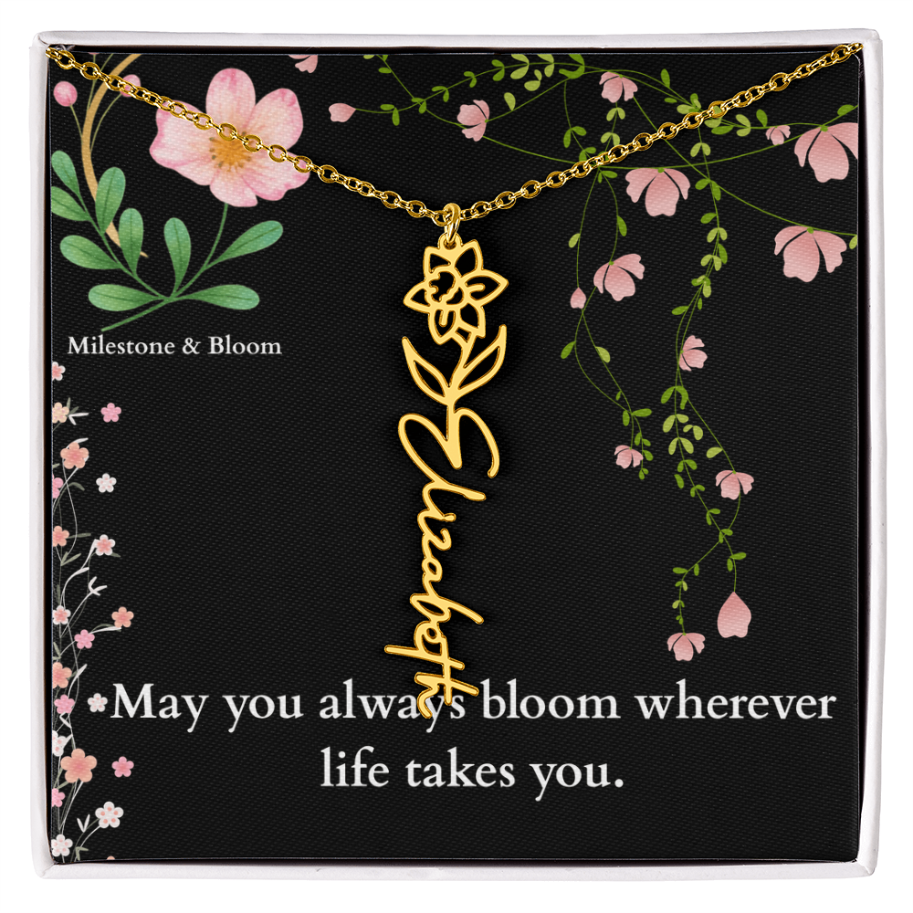 Flower Name Necklace