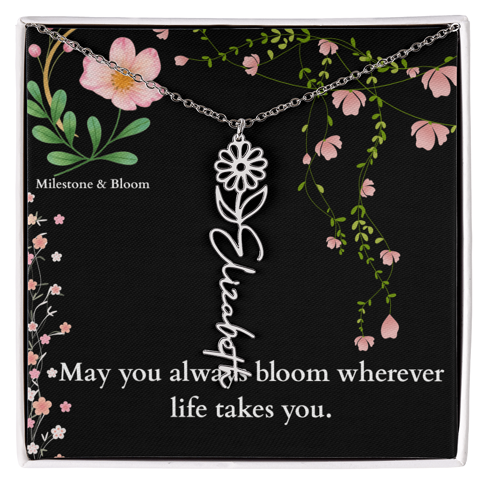 Flower Name Necklace