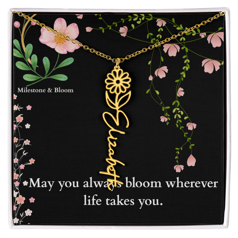 Flower Name Necklace