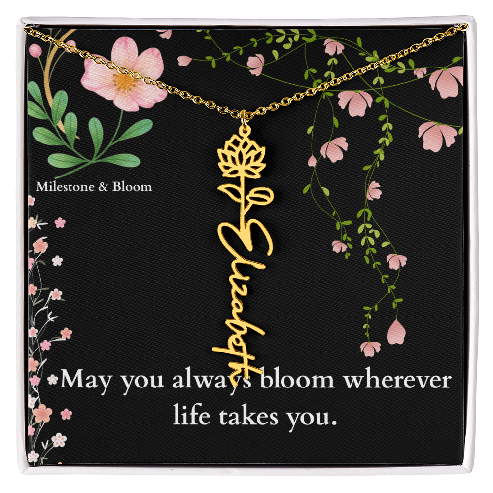 Flower Name Necklace