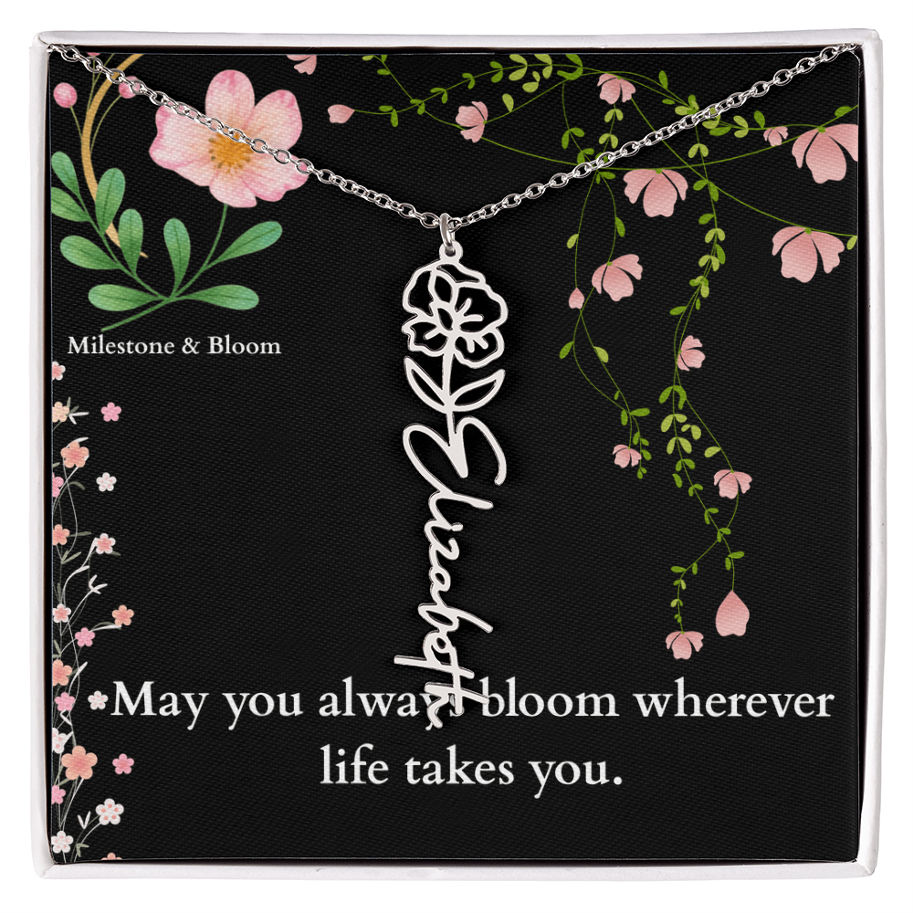 Flower Name Necklace