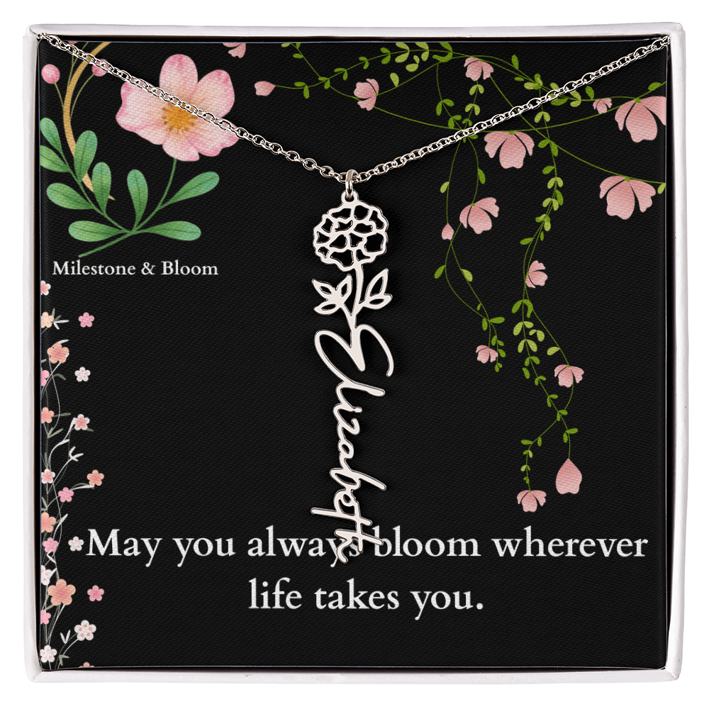 Flower Name Necklace