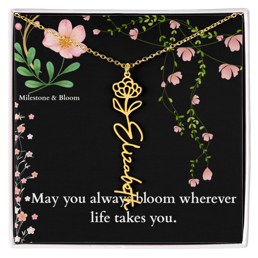 Flower Name Necklace