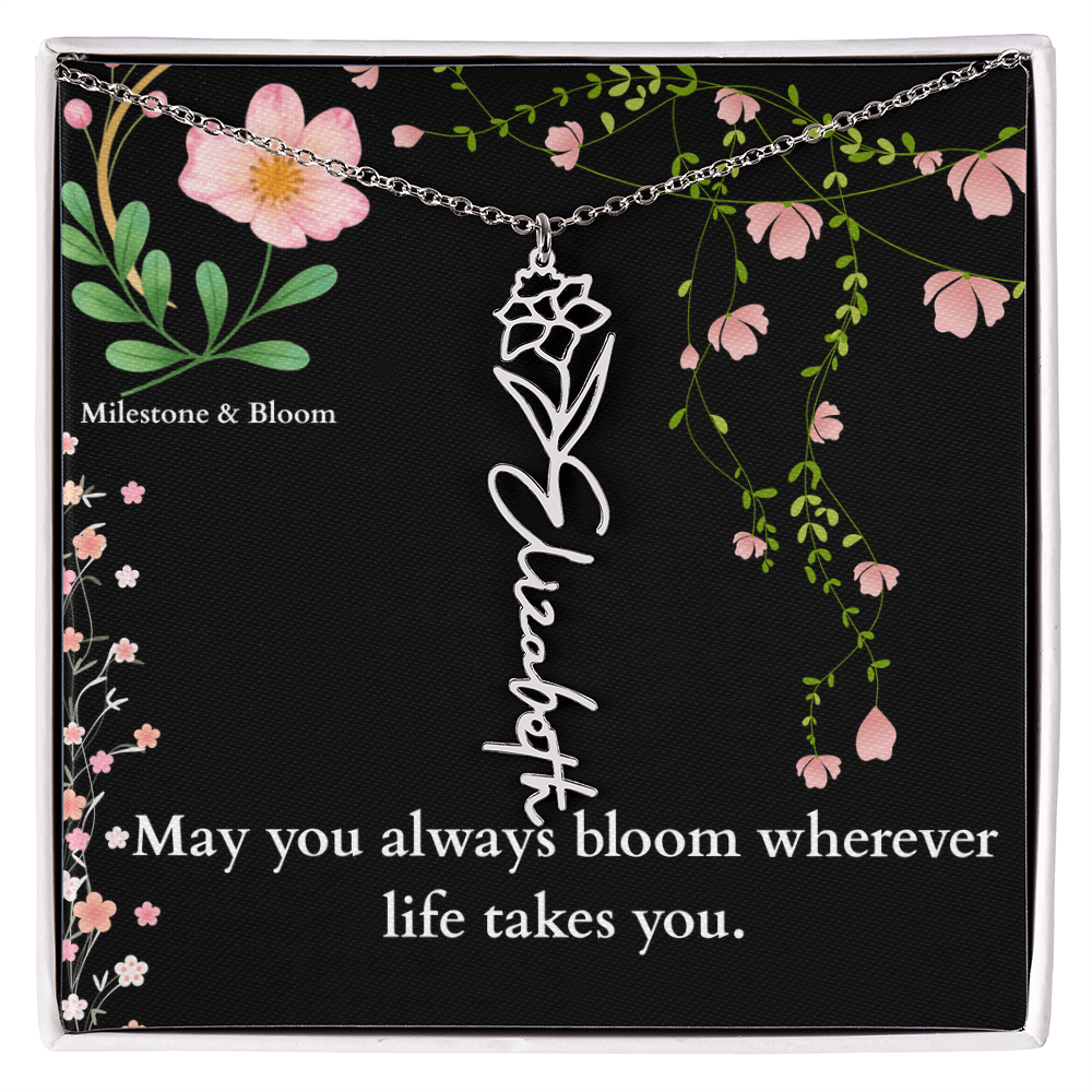 Flower Name Necklace
