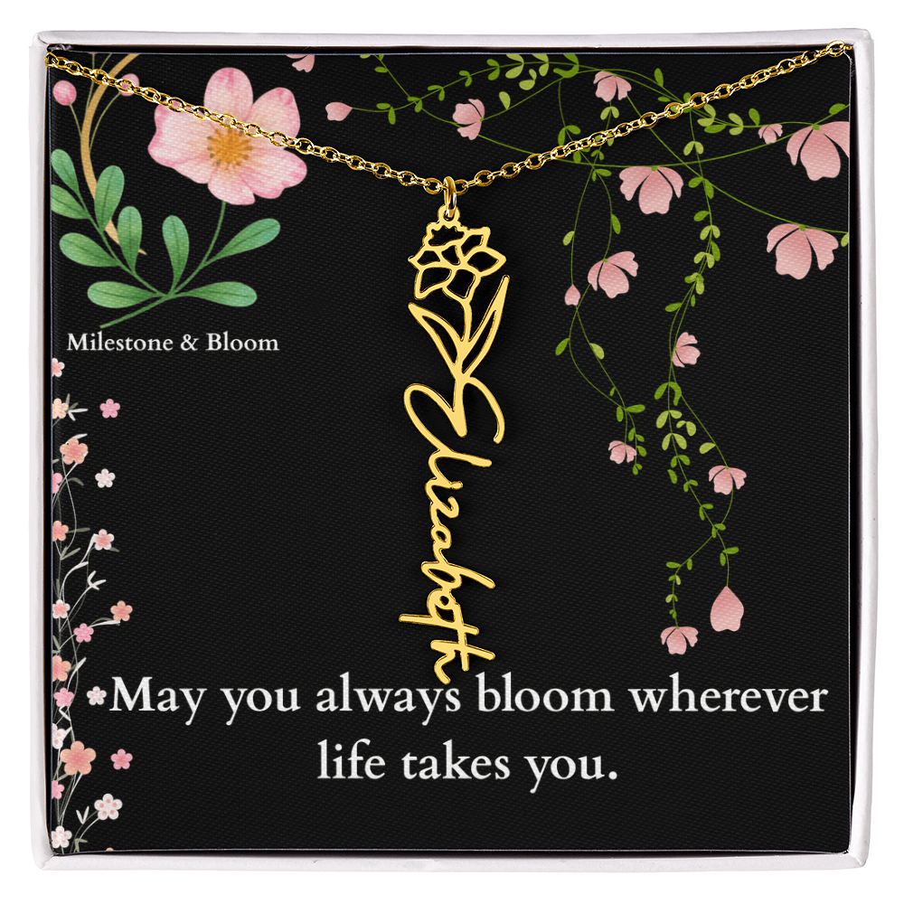 Flower Name Necklace