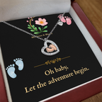 Baby Feet Heart Necklace