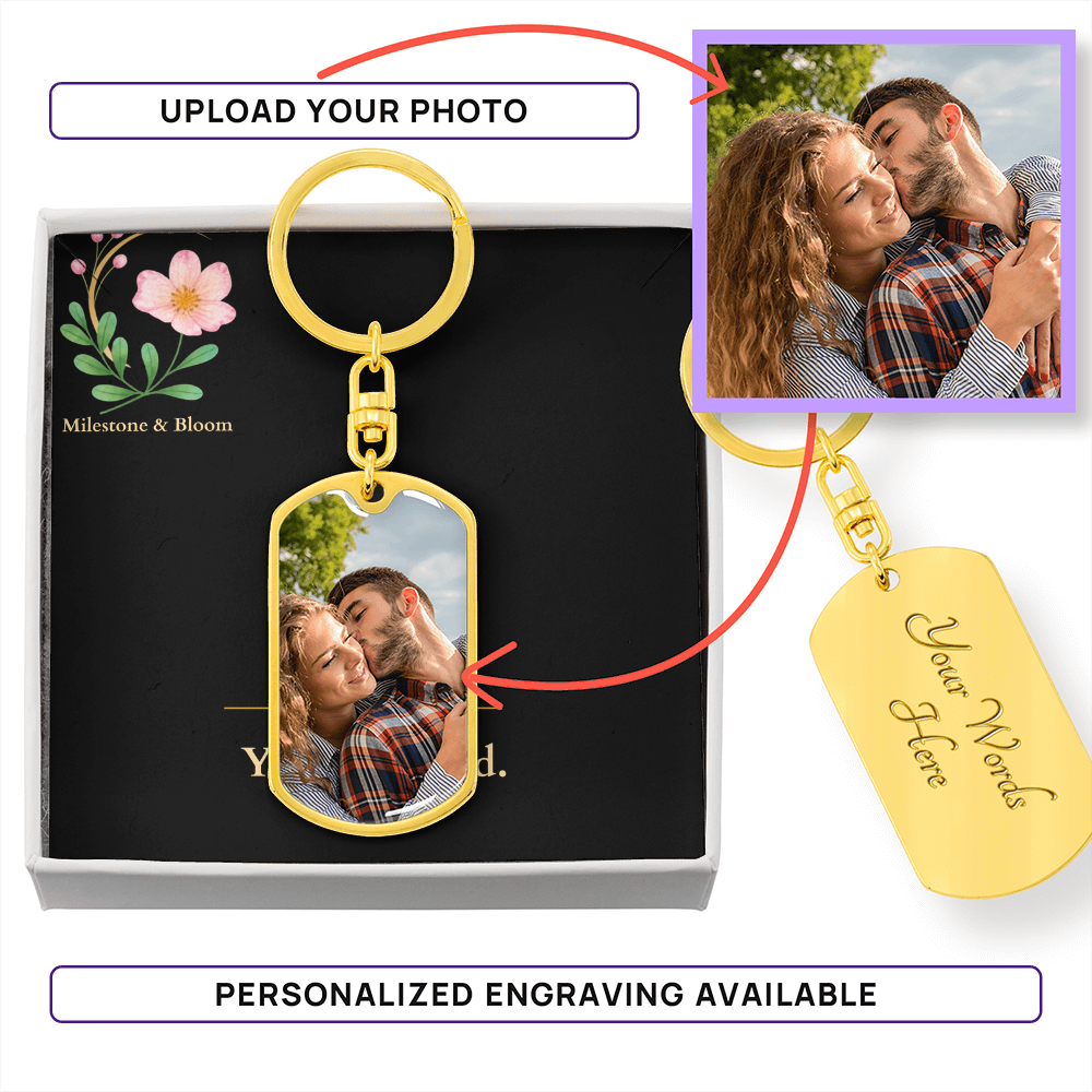 Custom Graphic Upload Dog Tag Keychain