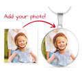 Photo Circle Necklace with Engraving