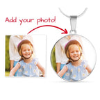 Photo Circle Necklace with Engraving